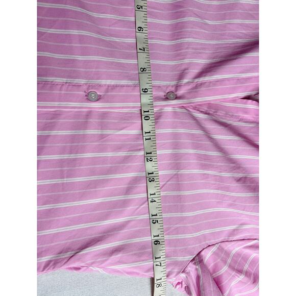 Zara Pink White Striped Collared Slim Fit Poplin Button Down Womens Shirt Size M - Picture 8 of 10